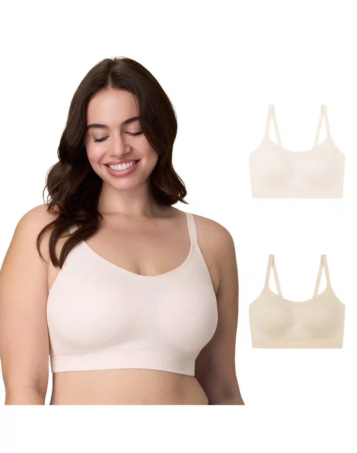 Playtex Full Coverage Convertible Wireless Bra Pack, Moisture-Wicking, 2-Pack (Plus Sizes)
