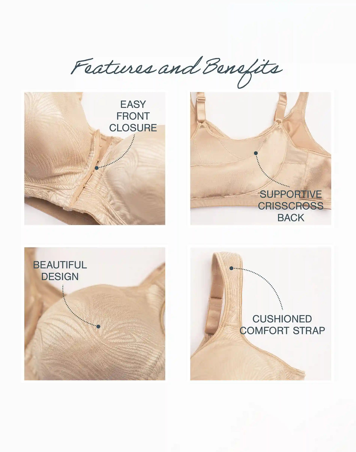 Playtex 18 Hour Front Close Wireless Bra with Back Support