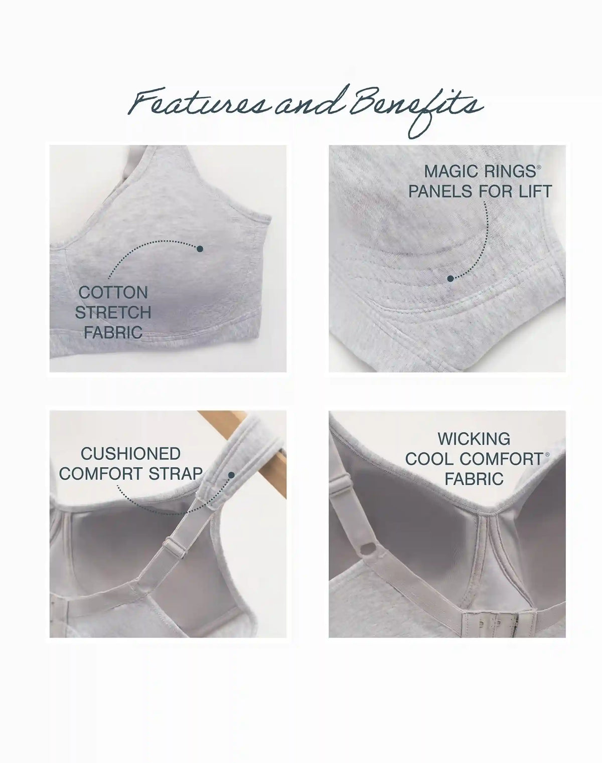 Playtex 18 Hour Ultimate Lift and Support Cotton Stretch Wireless Bra