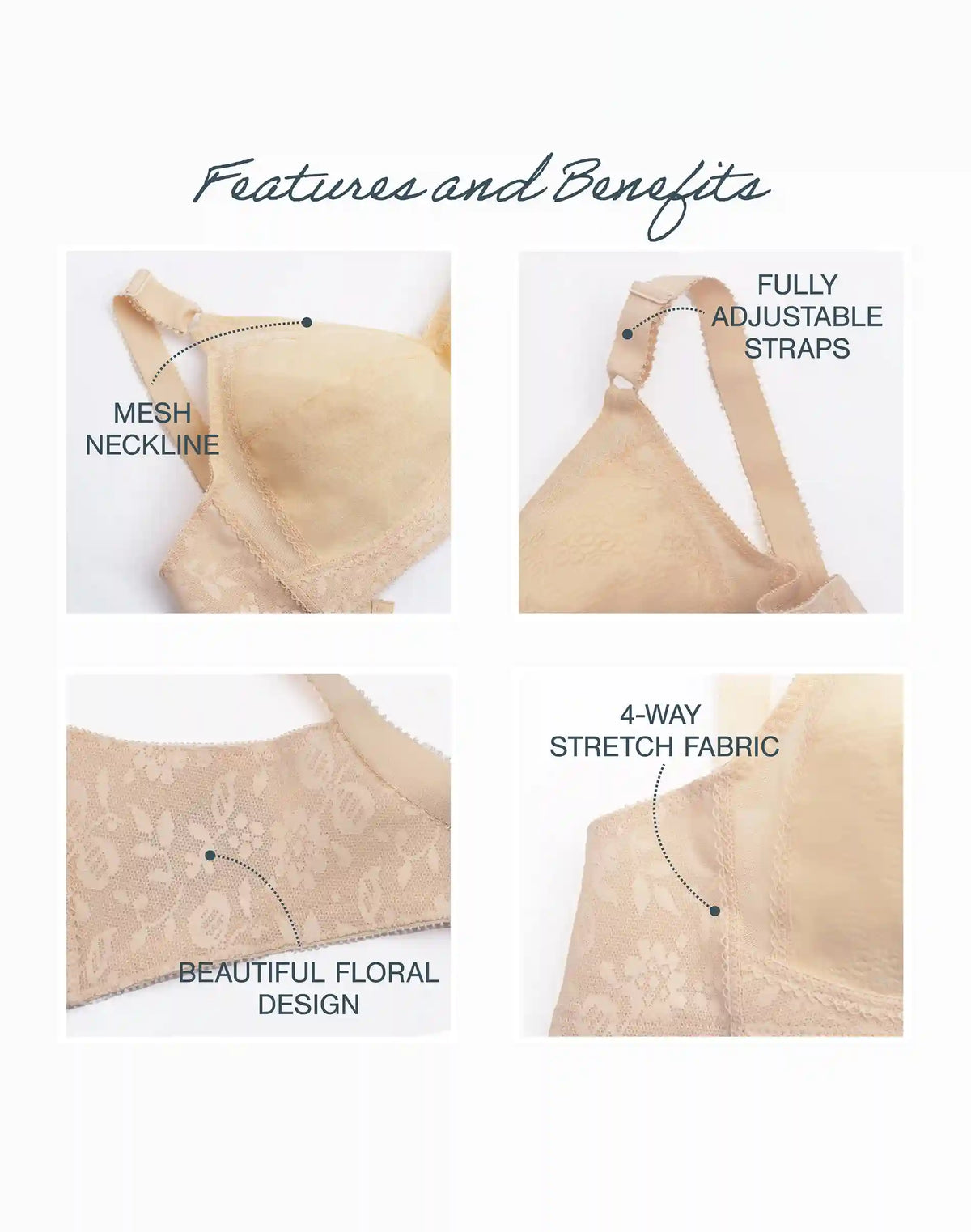 Playtex Women's 18 Hour Sensational Support Wireless Bra - Full Coverage - Adjustable Straps